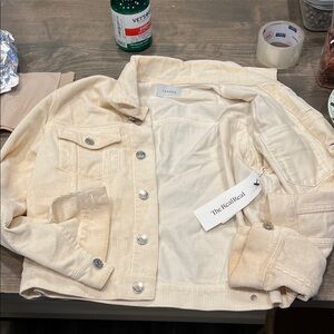 Tanaka Cream Corduroy Jacket with Silver Buttons